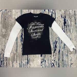 Famous Stars & Straps Black and White Long Sleeve Tee